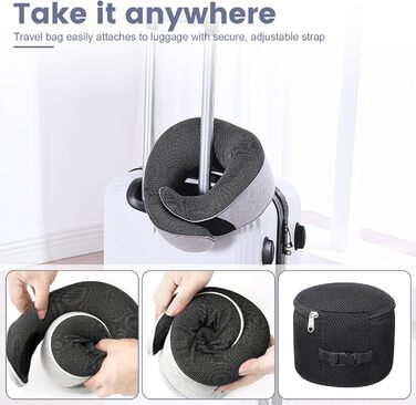 Подушка для шиї Memory Foam, ергономічна, з маскою для очей та навушниками, для подорожей
