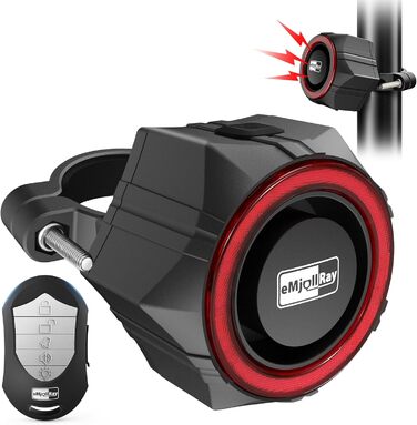Велосипедна сигналізація eMjollRay 110дБ з пультом, USB зарядка, IP65 водонепроникна, для електровелосипеда, самоката, мотоцикла, дверей і вікон, 5 рівнів гучності