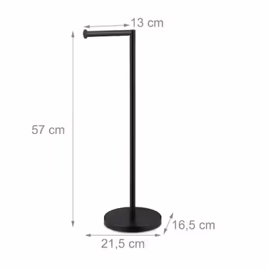 Relaxdays Black Toilet Paper Holder