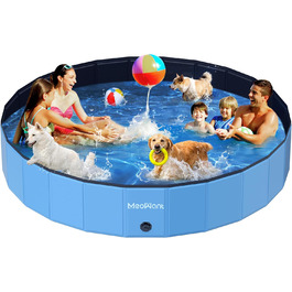Meowant Foldable Dog Pool, Dog Bathtub, Splash Pool Large Thickened PVC, Extra Large Outdoor Foldable Kids Pool, Portable Non-Slip Dog Splash Pool, No Pump Required (272 x 50 cm) (305*50cm)