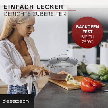 Набір каструль Classbach® 6-ти частинний | Набір каструль з нержавіючої сталі для всіх типів плит (індукційних, газових, склокерамічних, електричних) | Можна мити в посудомийній машині | Підходить для кемпінгу