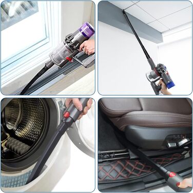 Гнучкий подовжувач-адаптер та плоска щілинна насадка для пилососа Dyson V7/V8/V10/V11/V15, аксесуари для прибирання кутів і щілин