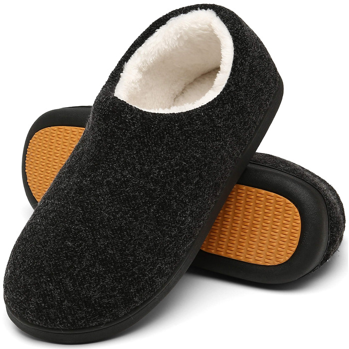 Тапочки халатні зимові Mishansha, чорні, з меморі-піною, розмір 39-48