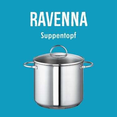 Каструля для супу Rohe Germany Ravenna, 9 л, 24 см, нержавіюча сталь, срібляста