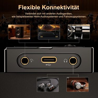 HiFi MP3 плеєр з підтримкою DSD, FLAC, 192kHz/24bit, 64GB + microSD до 256GB, чорний