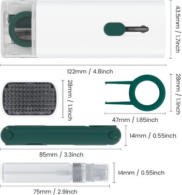 Набір для чищення клавіатури та навушників: щітка, стилус, 7 в 1. Підходить для AirPods, ноутбуків, телефонів, моніторів.