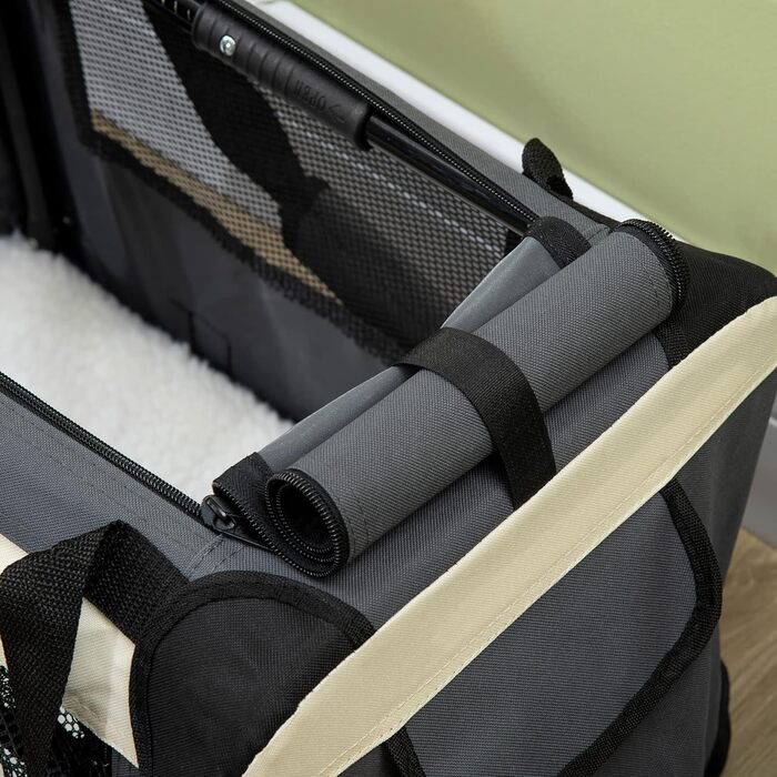 PawHut Складана переноска для собак, 50.5 x 33.5 x 35 см, сіра, 50.5 л