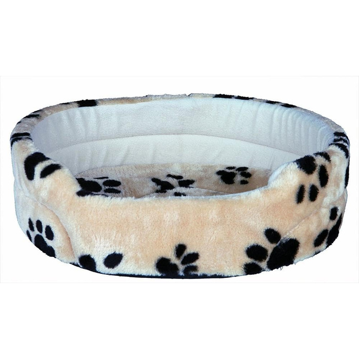 Ліжко для собак TRIXIE Joey, 55x48 см, бежеве з лапками, антиковзаюче - зручне місце для відпочинку вашого улюбленця