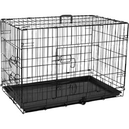 Клітка для собак 60x43x48 см, складана переноска з металу для собак, 2 дверцята, переноска для тварин, авто-переноска, клітка для собак Small