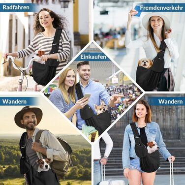 Сумка-переноска для собак SlowTon, чорна водонепроникна, M (для тварин 2,7-5,4 кг)