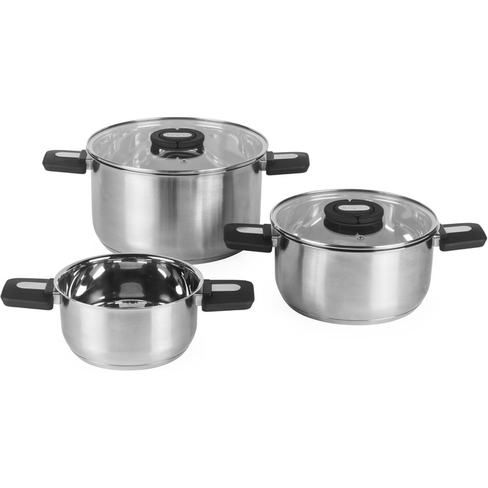 Пароварка Salter Timeless 3-рівнева – 18 см, з нержавіючої сталі, з ручками та скляною кришкою, антипригарне покриття, для індукційних плит