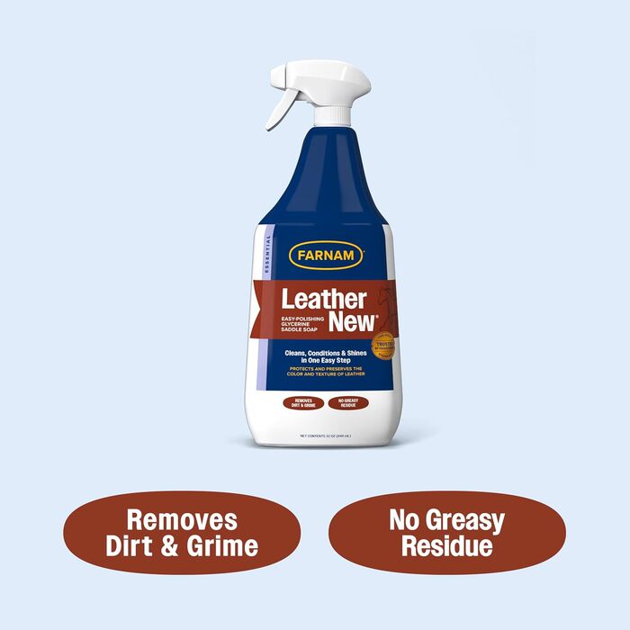 Спрей для догляду за шкіряними виробами Farnam Leather New, полірування, очищення, зволоження, ідеальний блиск, 946 мл