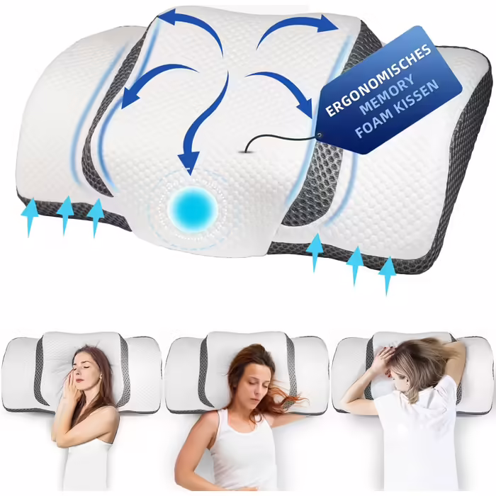 IDEA Orthopedic Pillow, Ergonomic Neck Pillow Head Pillow, Memory Foam Pillow Original for Side, Back & Stomach Sleepers, Neck Support Pillow for Men, Women (67.3 x 38.2 x 13.8/3cm)