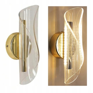 Сучасний золотий настінний LED-світильник (бра) з регулюванням температури світла 3000K/4000K/6000K для спальні