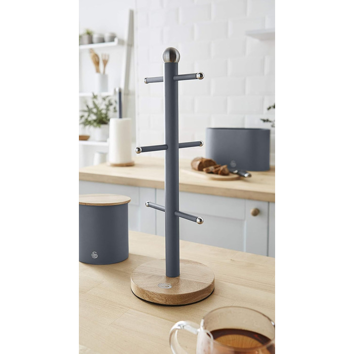 Swan Nordic Cup Holder, Carbon Steel, White, (H38 x W15 x D15cm, Grey)