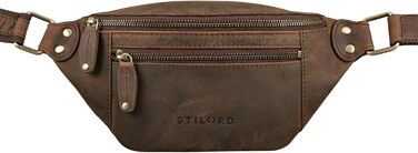 STILORD 'Orson' поясна сумка з натуральної шкіри - чоловіча/жіноча, на пояс, захист від крадіжки, водовідштовхувальна, колір: коричневий (Colorado)