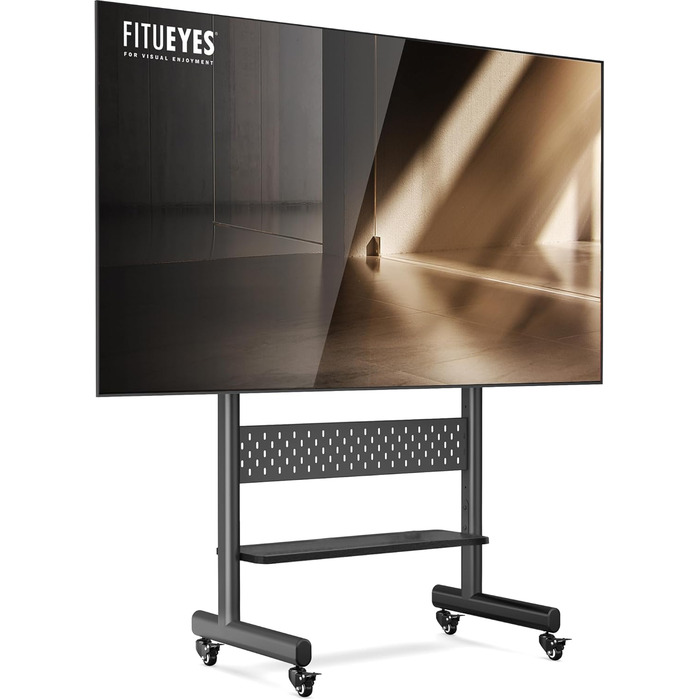 Підставка для телевізора FITUEYES на колесах, регульована по висоті, для 40-85 дюймів, до 60 кг, VESA 600x400 мм, чорна