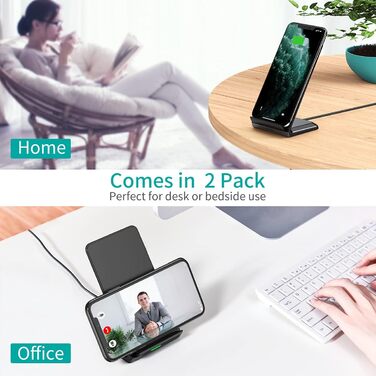 Бездротові зарядні станції BHHB 2 шт. 15W, сумісні з Samsung Galaxy, iPhone, Google