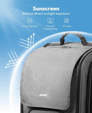 Рюкзак для кота Pecute з вікном-бульбашкою, переноска для тварин, сірий (42x32x26 см)