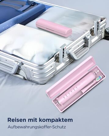 Електрична звукова зубна щітка для дорослих та дітей, 5 режимів чищення, 3 рівні інтенсивності, таймер, 8 насадок, чохол для подорожей, чорний (1 шт.)