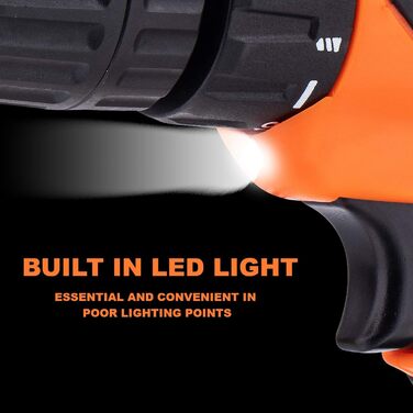 Акумуляторний дриль-шуруповерт TOPWAY 12V з акумулятором 1.3Ah, 10мм патрон, 2 швидкості, LED-підсвічування, для дому та DIY