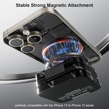 Зарядний пристрій KU XIU X55 Turbo Qi2.2 25W Magsafe 3-в-1 для Apple Watch, iPhone 17-12 та AirPods, складаний, магнітний, з адаптером 45W (Чорний мармур)