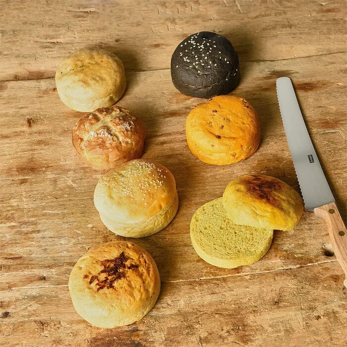 Lurch 585086 FlexiForm Burger Buns 2-Piece Set / 2 Silicone Molds for 8.5 cm Patties, Brown