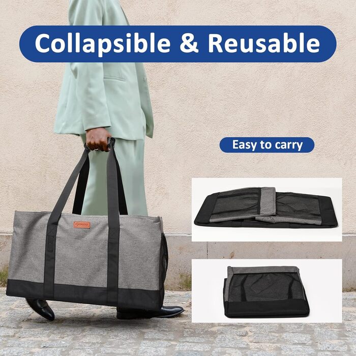 MHOMER Reusable Upright Grocery Bags - Extra Waterproof Large Tote Bag with Reinforced Bottom, Foldable Shopping Bags