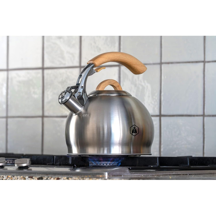 LAGUIOLE - Свисток-чайник 3 л з дерев'яною ручкою - підходить для всіх видів тарілок