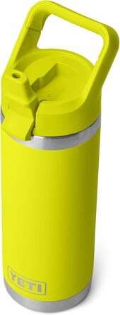 YETI Rambler C Straw Bottle, Stainless Steel Vacuum Insulated Bottle with Straw Cap, Firefly Yellow, 18 oz (532 ml)
