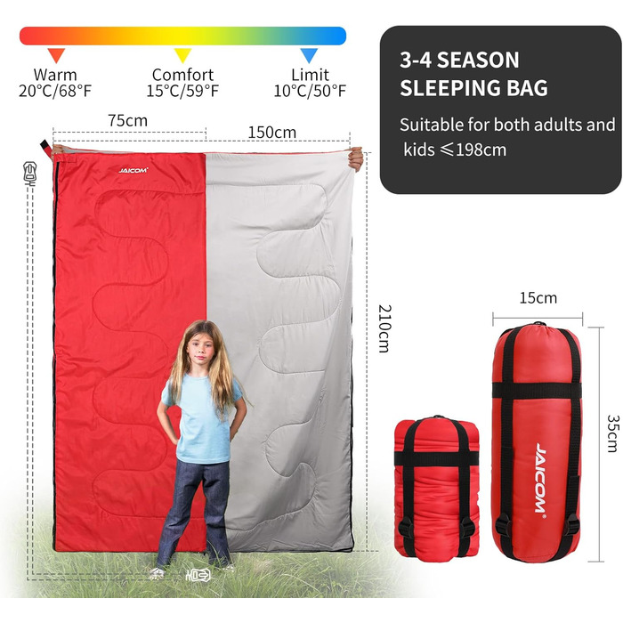 Сплячий мішок - компактний, легкий літній спальник для кемпінгу, відпочинку на природі, дорослих, піших прогулянок та відпочинку в приміщенні (зелений/червоний)