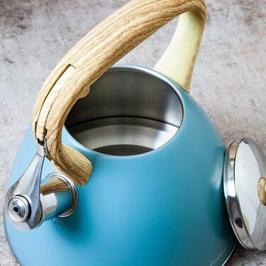 Свисток-чайник з нержавіючої сталі, 3 л, для індукційних, газових та електричних плит (Blue)