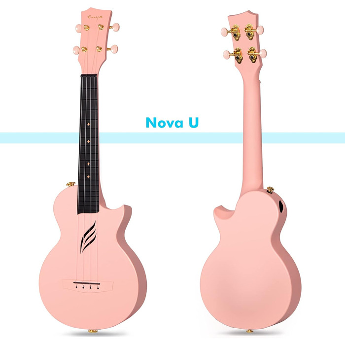 Укулеле Enya Ukulele-Sopran NOVA U Mini - 23 дюйми, рожевий колір, карбон, для початківців, з аксесуарами