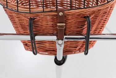 ТRIXIE Корзина для собак на велосипед, до 5 кг, 44 × 48 × 33 см - плетена корзина для руля, з пластиковим гратами, 2806 natur