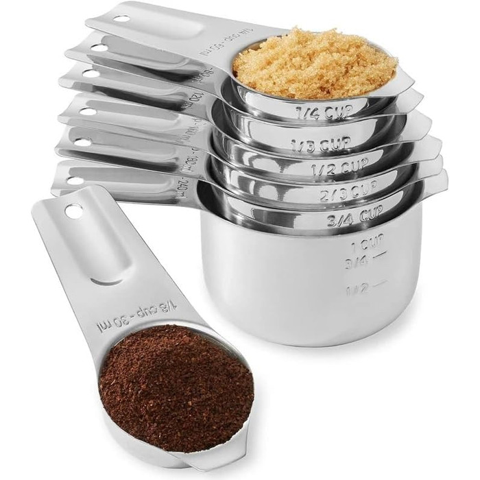 7-Piece Measuring Cup Set, Stainless Steel Nesting Measuring Cups