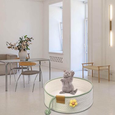 Тканинне ліжко для котів, 40 см, розкладний кошик-гніздо, дихаюче ліжко для домашніх тварин, стійке до подряпин, універсальне ліжечко для кошенят (L, Бежевий)