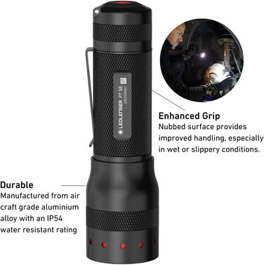 Ledlenser P7 SE LED Flashlight | Led Battery Flashlight Focusable | All-Around Light with 500 Lumens | Lamp with Advanced Focus | 320 Meter Beam Distance | 25 Hours of Run Time | Strobe Mode