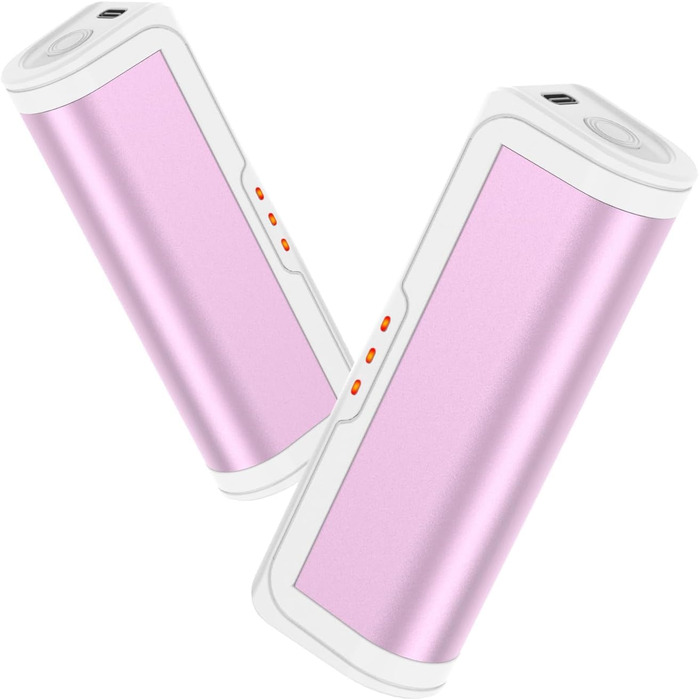 Jonwall Електричні грілки для рук, перезаряджувані, 2 шт. у наборі, USB, 3 режими нагріву, для кемпінгу, гольфу, подарунок для жінок та чоловіків (Рожевий)