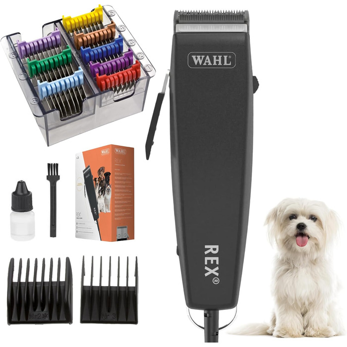 Машинка для стрижки собак Agrarzone Edition Wahl Rex - тиха модель Moser для собак та котів середніх порід - ідеальна для чутливих тварин з набором гребінок