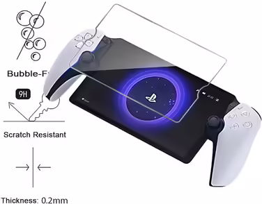 GIOPUEY [2 Pack Panzer Glass Screen Protector Compatible with Playstation Portal/PS Portal, High Transparency Glass, Scratch-Resistant, Compatible Case, Oil-Resistant, Screen Protector for Playstation Portal/PS Portal Transparent (2 Pack)