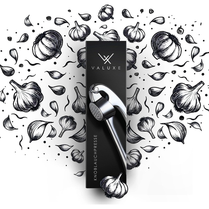 Преса для часнику VALUXE® - професійна, міцна, срібна, для кухні, миється в посудомийній машині