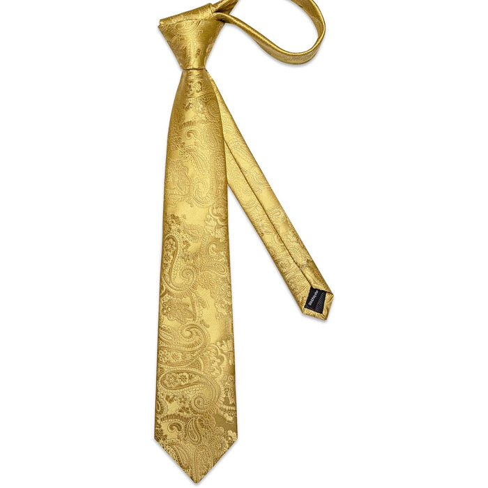 Набір краваток для чоловіків: краватка, кишеньковий хустинка, краваткова затискач, затискач для краватки, набір 5 шт. (золотий)