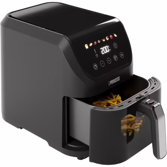 Princess Slim Airfryer 5L - 1500 W - Quiet Operation (55 db) - Space-Saving Design - Oil-Free - 8 Cooking Programs - Adjustable Thermostat - Non-Stick Coating - 182240 COMPACT, SLIM DESIGN 5L