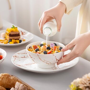 LOVECASA Sweet: Сервіз Porzellan Daphne 32-елементний, з золотим декором, для 8 осіб (білий)