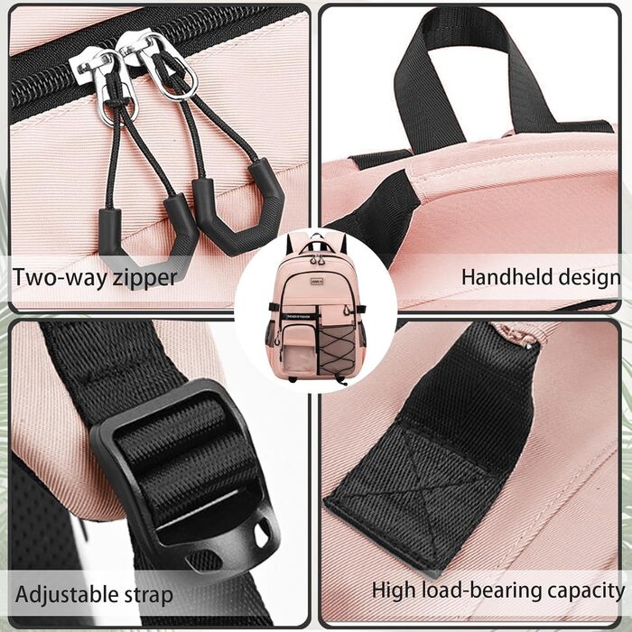 Водонепроникний рюкзак для школи: великий, міцний, для підлітків та дорослих (рожевий)