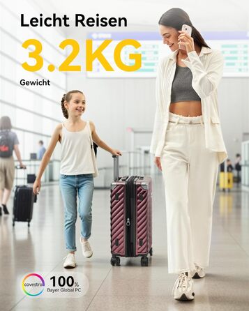 LUGGEX Carry-on Suitcase Hard Shell with Wheels - Expandable to 38L - Robust Polycarbonate for Stress-Free Travel (Navy Blue)