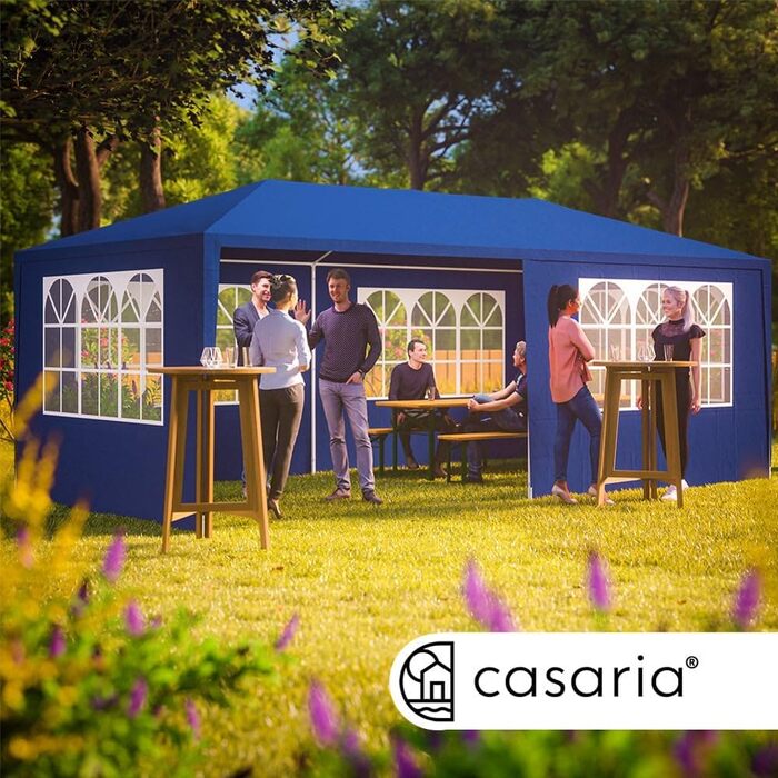 Павільйон Casaria® 3x6м, зелений, з UV-захистом, водостійкий, 18м², 6 бокових частин для саду, фестивалів та вечірок