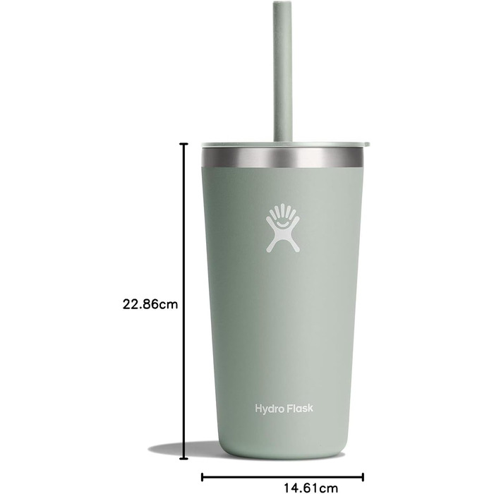 Термостакан Hydro Flask Travel Tumbler 1180 мл (40 Oz) з кришкою та трубою, нержавіюча сталь, вакуумна ізоляція, колір Agave