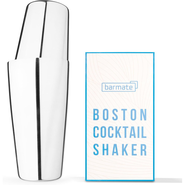 Barmate Коктейльний шейкер з нержавіючої сталі, професійний Boston Shaker, барний набір 2-в-1, 750 мл, без гравіювання