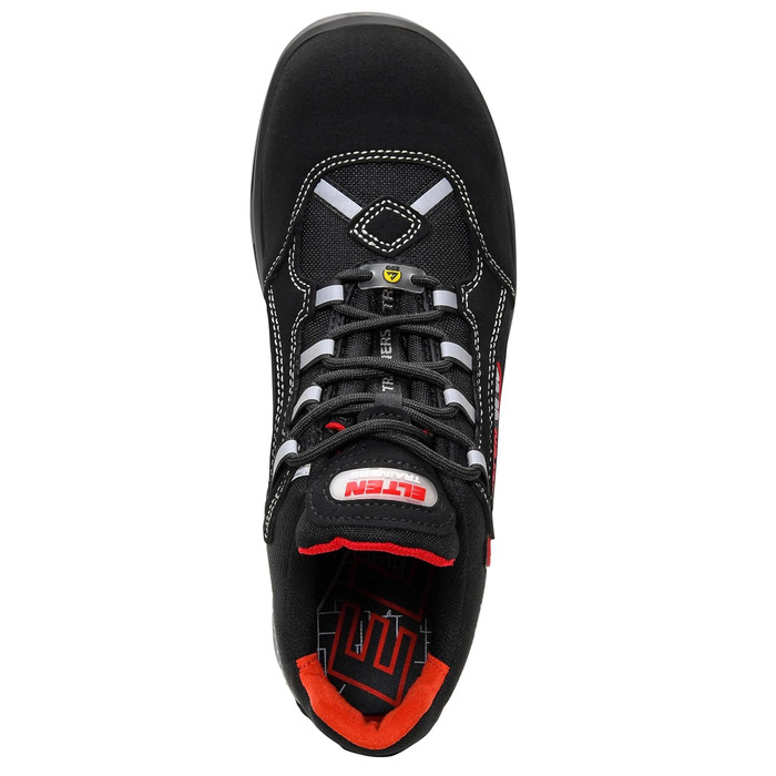 Робочі черевики ELTEN SENEX XXT ESD S3 для чоловіків, текстиль, пластикова захисна капа, легкі, спортивні, чорно-червоні, розмір 46 EU